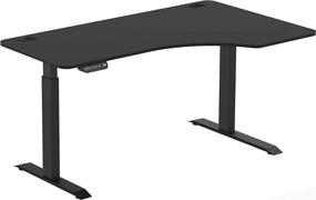 img 4 attached to SHW 55-дюймовый большой электрический L-образный стол с регулируемой высотой и правым углом, черный