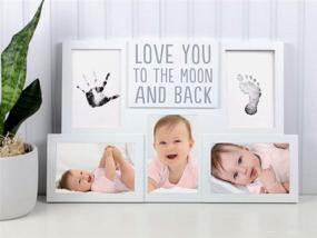 img 2 attached to Pearhead Love You to The Moon and Back Collage Baby Frame, Gender-Neutral Nursery Décor for New and Expecting Parents, Baby Keepsake Frame, White