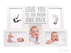 img 4 attached to Pearhead Love You to The Moon and Back Collage Baby Frame, Gender-Neutral Nursery Décor for New and Expecting Parents, Baby Keepsake Frame, White