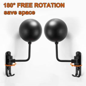 img 3 attached to 🔧 Convenient Helmet Wall Mount Rack for Motorcycle Accessories - 180° Rotation, Ideal for Storage and Easy Access, Includes Helmet Bags (2 Pack)