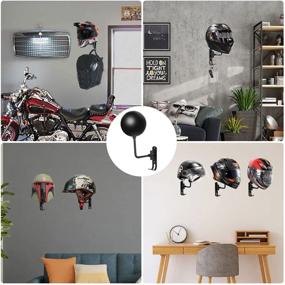 img 2 attached to 🔧 Convenient Helmet Wall Mount Rack for Motorcycle Accessories - 180° Rotation, Ideal for Storage and Easy Access, Includes Helmet Bags (2 Pack)