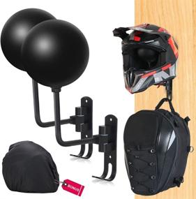 img 4 attached to 🔧 Convenient Helmet Wall Mount Rack for Motorcycle Accessories - 180° Rotation, Ideal for Storage and Easy Access, Includes Helmet Bags (2 Pack)