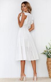 img 1 attached to Women'S Elegant Ruffle Cap Sleeve A-Line Midi Dress For Wedding Cocktail Summer