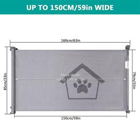 img 3 attached to 🐶 Ownpets Retractable Dog Gate: Extendable & Lockable Wide Safety Mesh Gate for Indoor/Outdoor Use – Perfect for Stairs, Doorways, and Hallways! (Grey, 33"-59" Wide)