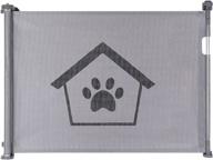 🐶 ownpets retractable dog gate: extendable & lockable wide safety mesh gate for indoor/outdoor use – perfect for stairs, doorways, and hallways! (grey, 33"-59" wide) logo