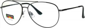 img 3 attached to Men'S Metal Rim Pilot Reading Glasses With Multi-Focus Progressive Lens And Power Options - SA106