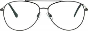img 4 attached to Men'S Metal Rim Pilot Reading Glasses With Multi-Focus Progressive Lens And Power Options - SA106