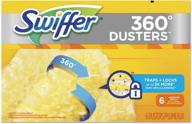 🧹 swiffer 360 dusters refill, dust lock fiber, yellow - pack of 6, 4 packs/carton logo