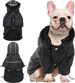 img 4 attached to 🐶 Kuoser Dog Rain Coat: Packable Waterproof Jacket with Removable Hoodie, Reflective Poncho, Leash Hole & Pocket - Rainwear for Small to Medium Dogs