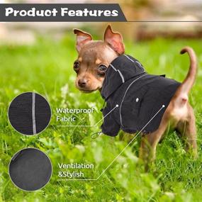 img 1 attached to 🐶 Kuoser Dog Rain Coat: Packable Waterproof Jacket with Removable Hoodie, Reflective Poncho, Leash Hole & Pocket - Rainwear for Small to Medium Dogs