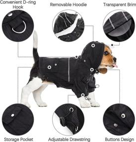 img 2 attached to 🐶 Kuoser Dog Rain Coat: Packable Waterproof Jacket with Removable Hoodie, Reflective Poncho, Leash Hole & Pocket - Rainwear for Small to Medium Dogs