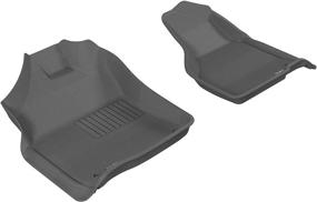 img 4 attached to 🚗 Custom Fit All-Weather Floor Mat for Select Dodge Models - 3D MAXpider Front Row - Gray Kagu Rubber