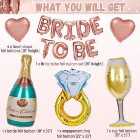 img 3 attached to Rose Gold Bride To Be Decorations Kit - 66PCS For Bridal Shower, Bachelorette Party | 16 Cups (12Oz), Straws, Sash, Veil & More!