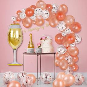 img 1 attached to Rose Gold Bride To Be Decorations Kit - 66PCS For Bridal Shower, Bachelorette Party | 16 Cups (12Oz), Straws, Sash, Veil & More!