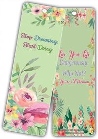 img 2 attached to Flower Themed Inspirational Sayings Quotes Bookmarks (60-Pack) - Creanoso Motivational Wall Decal Art For Women, Teens & Friends