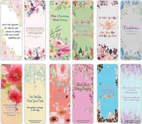 img 4 attached to Flower Themed Inspirational Sayings Quotes Bookmarks (60-Pack) - Creanoso Motivational Wall Decal Art For Women, Teens & Friends