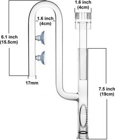 img 3 attached to JARDLI Glass Lily Pipe Inflow + Surface Skimmer for Planted Aquarium with 16/22mm (5/8'' i.d.) Tubing