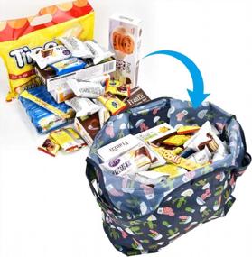 img 2 attached to Складная большая сумка для продуктов Cactus с мешочком — многоразовая сумка для покупок (1 упаковка)