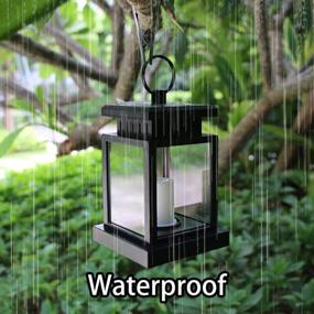 img 2 attached to Elevate Your Outdoor Ambiance With ELEOPTION Solar Lantern Lights - Waterproof And Flickering Warm White Candlelight (1 Pack)