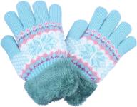 stay warm in style: 2pairs winter snowflake gloves mittens for girls логотип