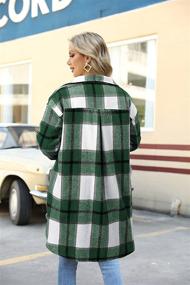 img 2 attached to SIKAINI Shacket Vintage Flannel Oversized Women's Clothing via Coats, Jackets & Vests