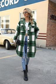 img 3 attached to SIKAINI Shacket Vintage Flannel Oversized Women's Clothing via Coats, Jackets & Vests