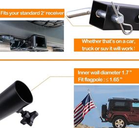 img 2 attached to 🚩 Sprance Trailer Hitch Flag Pole Holder Set - 1, 2, or 3 Holder Variants with Bolts - Compatible with 2" Receivers - Ideal for Trucks, Cars, SUVs - Mounts Flagpoles Under 1.65" - Tow Hitch Attachable Flag Pole Holder