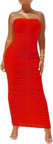 img 2 attached to Ruched Strapless Bodycon Dress for Women - Women's Clothing Dresses