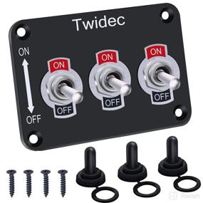 img 4 attached to 🔘 Twidec/3 Gang Rocker Toggle Switch Metal Panel with Water-resistant Cap - 16A 250V AC/12V DC SPST 2 Position ON/Off Switch Plate - TEN-1021-B101-BMZ