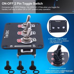 img 2 attached to 🔘 Twidec/3 Gang Rocker Toggle Switch Metal Panel with Water-resistant Cap - 16A 250V AC/12V DC SPST 2 Position ON/Off Switch Plate - TEN-1021-B101-BMZ