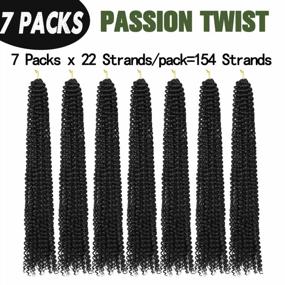img 1 attached to Get The Perfect Passion Twist With Ubeleco'S Water Wave Crochet Hair In 24 Inches, Pack Of 7 For Women'S Natural Black Bohemian Style: Synthetic Curly Braiding Hair Extensions (1B)