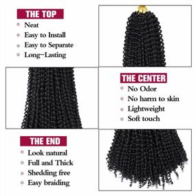 img 2 attached to Get The Perfect Passion Twist With Ubeleco'S Water Wave Crochet Hair In 24 Inches, Pack Of 7 For Women'S Natural Black Bohemian Style: Synthetic Curly Braiding Hair Extensions (1B)