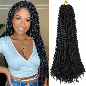 img 4 attached to Get The Perfect Passion Twist With Ubeleco'S Water Wave Crochet Hair In 24 Inches, Pack Of 7 For Women'S Natural Black Bohemian Style: Synthetic Curly Braiding Hair Extensions (1B)