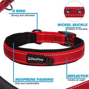 img 2 attached to 🐶 PetiFine Heavy Duty Dog Collar: Adjustable, Soft Neoprene Padded Collar with Metal Buckle for Small, Medium, and Large Dogs