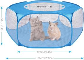 img 3 attached to 🏕️ Foldable Breathable Guinea Pig/Rabbit/Chinchilla Cage Tent with Top Cover - Portable Outdoor/Indoor Exercise Fence for Small Animals