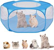 🏕️ foldable breathable guinea pig/rabbit/chinchilla cage tent with top cover - portable outdoor/indoor exercise fence for small animals логотип