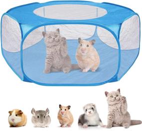 img 4 attached to 🏕️ Foldable Breathable Guinea Pig/Rabbit/Chinchilla Cage Tent with Top Cover - Portable Outdoor/Indoor Exercise Fence for Small Animals