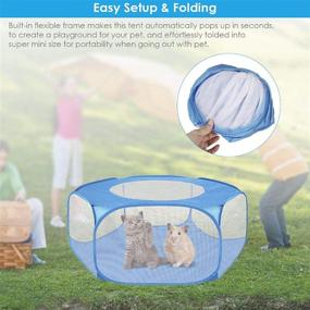 img 2 attached to 🏕️ Foldable Breathable Guinea Pig/Rabbit/Chinchilla Cage Tent with Top Cover - Portable Outdoor/Indoor Exercise Fence for Small Animals