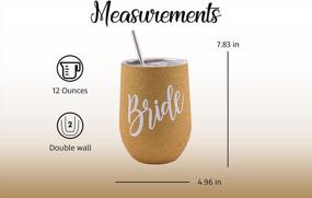 img 2 attached to Stylish 12 Oz Stainless Steel Bride Cup With Gold Finish - Perfect Bridal Shower Gift - Verre Esprit Bride Wine Tumbler - Ideal Engagement Gift And Bride Drinking Cup - Comes In Elegant Gift Box