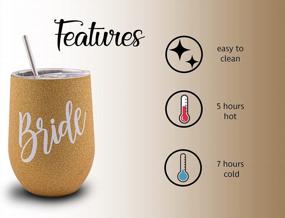 img 3 attached to Stylish 12 Oz Stainless Steel Bride Cup With Gold Finish - Perfect Bridal Shower Gift - Verre Esprit Bride Wine Tumbler - Ideal Engagement Gift And Bride Drinking Cup - Comes In Elegant Gift Box