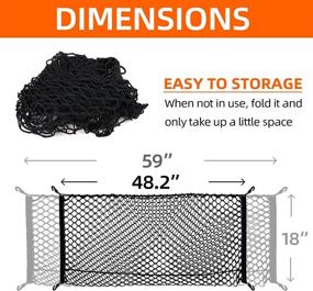 img 1 attached to 🚚 Enhanced Pickup Truck Bed Storage: Elastic Trunk Organizer Cargo Net with Hooks and Carabiners for Universal Fit in SUVs, Cars, and Vehicles