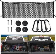 🚚 enhanced pickup truck bed storage: elastic trunk organizer cargo net with hooks and carabiners for universal fit in suvs, cars, and vehicles logo