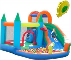 img 4 attached to Big Size ALIFUN Inflatable Bouncy Castle Water Slide Park For Backyard Parties!