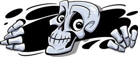 img 4 attached to 🚗 Stickios Skull Car Sticker - Funny Bumper Stickers for Cars, Trucks & More - Waterproof Monster Sticker with 3D Peekabones Design - Ideal for Laptops, Walls, Bikes - Scratch-Resistant