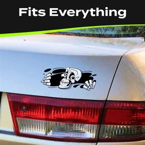 img 3 attached to 🚗 Stickios Skull Car Sticker - Funny Bumper Stickers for Cars, Trucks & More - Waterproof Monster Sticker with 3D Peekabones Design - Ideal for Laptops, Walls, Bikes - Scratch-Resistant