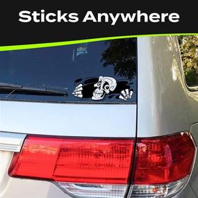 img 1 attached to 🚗 Stickios Skull Car Sticker - Funny Bumper Stickers for Cars, Trucks & More - Waterproof Monster Sticker with 3D Peekabones Design - Ideal for Laptops, Walls, Bikes - Scratch-Resistant