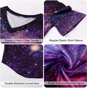 img 1 attached to Stellar Style: Women'S Galaxy T-Shirt With Celestial Design And Fashionable Side Slits