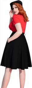 img 1 attached to Vintage Style Black A-Line Skirt With Pockets And Belt For Women In XL Size