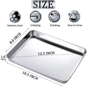 img 2 attached to Multi-Use Stainless Steel Trays - Heavy Duty, Non-Toxic, And Thickened - Perfect For Kitchen, Lab, Dental, Medical, Pet Treatment, And Jewelry Tools (2 Pack)