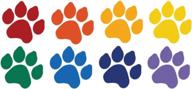 rainbow dog paw prints sticker - 8 pack for dogs, puppies and pooch lovers - cat paw prints logo
